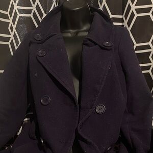 Dark Blue Peacoat with Button Details